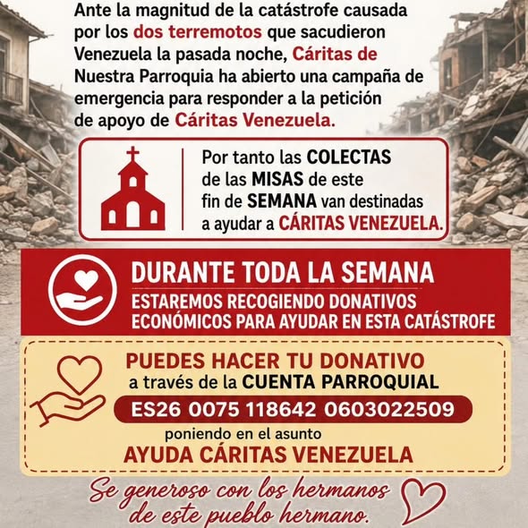 Aviso parroquial publicado en Facebook